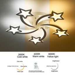 Living And Home Modern 5 Head Childlike Shooting Stars Led Low Energy Ceiling Light Fixture Dimmable - thumbnail 3