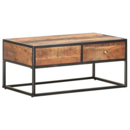Berkfield Industrial Coffee Table 90X50X40 Cm Rough Acacia Wood - thumbnail 9