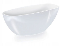 B2C Plant Orchid Pot Plastic 3 Colours Gloss Oval Planter Transparent Clear White 36Cm - thumbnail 1