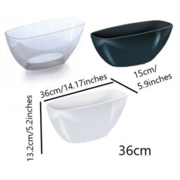 B2C Plant Orchid Pot Plastic 3 Colours Gloss Oval Planter Transparent Clear White 36Cm - thumbnail 2