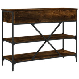 Berkfield Console Table With Drawers And Shelves Smoked Oak Engineered Wood - thumbnail 8
