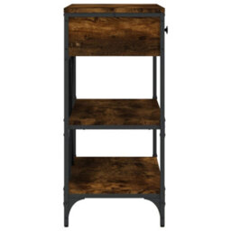 Berkfield Console Table With Drawers And Shelves Smoked Oak Engineered Wood - thumbnail 7
