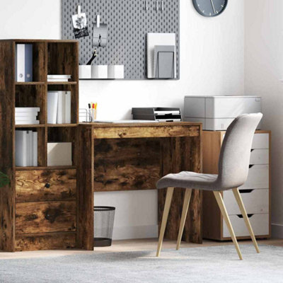 Berkfield Desk Smoked Oak 80X50X76 Cm Engineered Wood - image 1