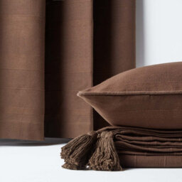 Homescapes Cotton Rajput Ribbed Chocolate Throw, 150 X 200 Cm - thumbnail 6