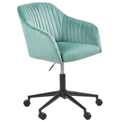 Beliani Desk Chair Venice Velvet Mint Green - image 1