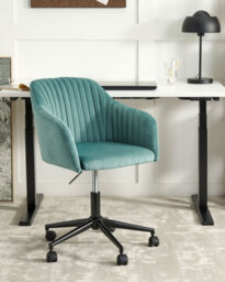 Beliani Desk Chair Venice Velvet Mint Green - thumbnail 2