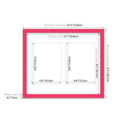 12X10 Inch 2 Opening Photo Collage Frame, Display Two 7X5 Inch Photos, Multi Aperture Family Picture Frame, Bright Pink - thumbnail 4