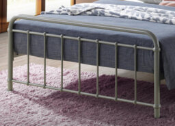 Save On Goods UK 5Ft King Size Light Grey Tubular Steel Metal Retro Victorian Bed Frame Bedstead - thumbnail 3