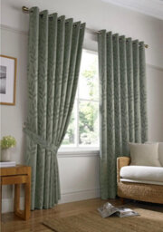 Luxury Living Tivoli Eyelet Ring Top Curtains Sage