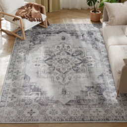 Homcom Flannel Non-Slip Washable Rug For Living Room, 230 X 160 Cm, Grey - thumbnail 2