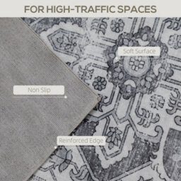 Homcom Flannel Non-Slip Washable Rug For Living Room, 230 X 160 Cm, Grey - thumbnail 4