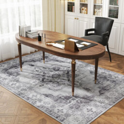 Homcom Flannel Non-Slip Washable Rug For Living Room, 230 X 160 Cm, Grey - thumbnail 9