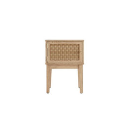Wyld Haus Waterford Oak & Rattan Bedside Table, 1 Door, Natural - thumbnail 2