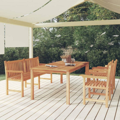 Berkfield 4 Piece Garden Dining Set Solid Wood Teak - image 1