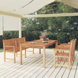 Berkfield 4 Piece Garden Dining Set Solid Wood Teak - thumbnail 1