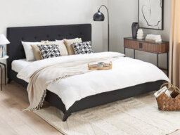 Beliani Bed Fabric Ambassador 180 X 200 Cm (Eu Super King) Black - thumbnail 2
