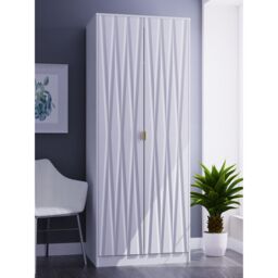 Diamond Ready Assembled Modern Matt White Tall Double Wardrobe (H)1970mm (W)740mm (D)530mm - thumbnail 3