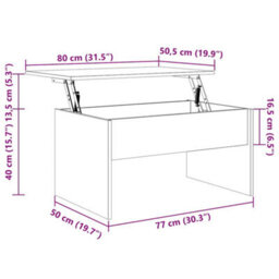 Berkfield Modern Coffee Table Grey Sonoma 80X50.5X41.5 Cm Engineered Wood - thumbnail 9