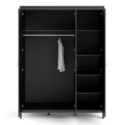 Furniture To Go Barcelona Wardrobe With 3 Doors In Matt Black - thumbnail 8
