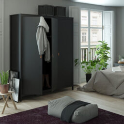 Furniture To Go Barcelona Wardrobe With 3 Doors In Matt Black - thumbnail 5