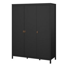 Furniture To Go Barcelona Wardrobe With 3 Doors In Matt Black - thumbnail 3