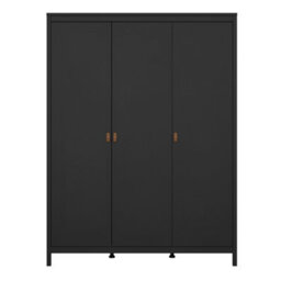 Furniture To Go Barcelona Wardrobe With 3 Doors In Matt Black - thumbnail 2