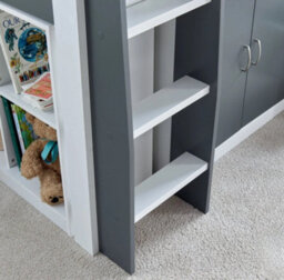 Save On Goods UK Grey And White Mid Sleeper Bunk Bed Storage,chest Drawers,shelves,cupboard, Kids, Childrens Bunkbed - thumbnail 5