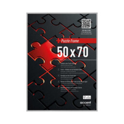 Accent By Nielsen Silver Aluminium Puzzle Frame 50X70Cm - Shatterproof Synthetic Glass And Push/turn Clips