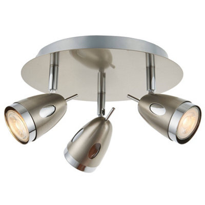 Pagazzi Lighting Pagazzi Lottie 3 Light Satin Nickel Ceiling Spotlight Plate - image 1