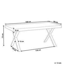 Beliani Dining Table Clifton Dark Brown 180 Cm 90 Cm Pine Wood - thumbnail 3