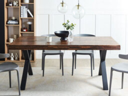Beliani Dining Table Clifton Dark Brown 180 Cm 90 Cm Pine Wood - thumbnail 2