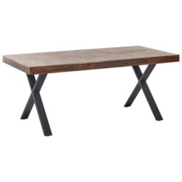 Beliani Dining Table Clifton Dark Brown 180 Cm 90 Cm Pine Wood - thumbnail 1