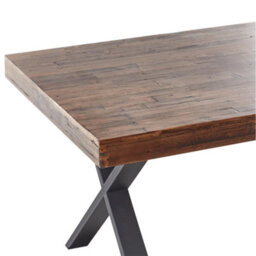 Beliani Dining Table Clifton Dark Brown 180 Cm 90 Cm Pine Wood - thumbnail 5