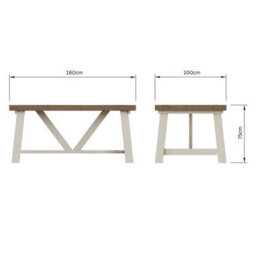 Fwstyle 1.6M Solid Reclaimed Pine Dining Table - thumbnail 5