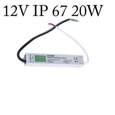 20W 12V Lighting Transformer,90-250V Ac To 12V Dc Ip67 Waterproof 1.67A Led Power Supply Constant Voltage Adapter For Strip Lights - image 1