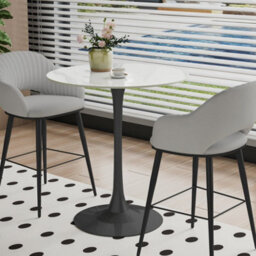 Fativo 76Cm Round Bar Sintered Stone Marble Table 100Cm H Circular Cocktail Table, Counter Bistro Pub Tables - thumbnail 8