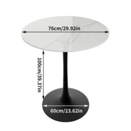 Fativo 76Cm Round Bar Sintered Stone Marble Table 100Cm H Circular Cocktail Table, Counter Bistro Pub Tables - thumbnail 2