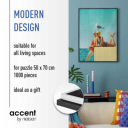 Accent By Nielsen Matt Black Aluminium Puzzle Frame 50X70Cm - Shatterproof Synthetic Glass And Push/turn Clips - thumbnail 4