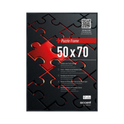 Accent By Nielsen Matt Black Aluminium Puzzle Frame 50X70Cm - Shatterproof Synthetic Glass And Push/turn Clips