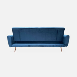 Sweeek. 3-Seater Convertible Sofa Bed Petrol Blue Velvet - thumbnail 5
