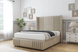 "Sloomy Camden Almond Coniston Divan Bed With Mattress No Drawers With 54"" Wingback & 12"" Footboard 2'6 Small Single" - thumbnail 2