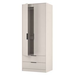 Ancona Ready Assembled Modern Matt Kashmir 2 Drawer Tall Double Wardrobe (H)1956mm (W)766mm (D)530mm - thumbnail 4