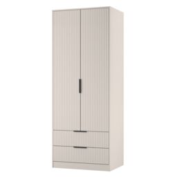 Ancona Ready Assembled Modern Matt Kashmir 2 Drawer Tall Double Wardrobe (H)1956mm (W)766mm (D)530mm - thumbnail 3