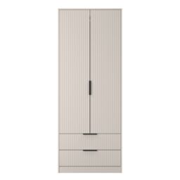 Ancona Ready Assembled Modern Matt Kashmir 2 Drawer Tall Double Wardrobe (H)1956mm (W)766mm (D)530mm - thumbnail 2