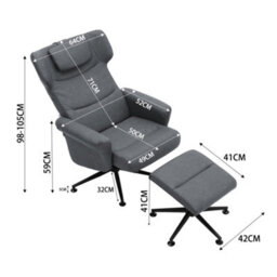 Darphe Faux Leather Swivel Armchair With Footstool - thumbnail 3