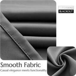 Oxford Homeware Plain Grey 230Gsm Blackout Curtain Thermal Insulated Eyelet For Living Room Curtain Pair (W)168Cm X (L)213Cm - thumbnail 7