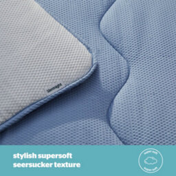 Silentnight Seersucker Coverless Duvet And Pillowcase Set - 10.5 Tog - Grey/blue - King - thumbnail 5