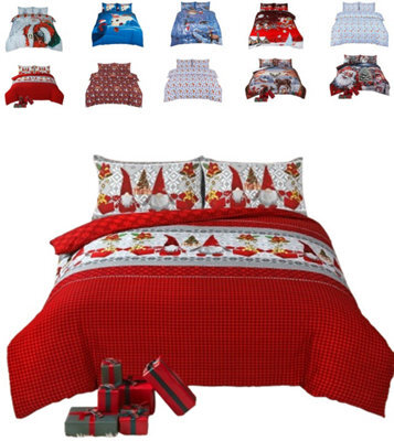 TheWhiteWater Limited Christmas Magical Gnome A Mythological Creature Duvet Set 3D Print Polycotton Bedding Set - image 1