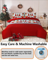 TheWhiteWater Limited Christmas Magical Gnome A Mythological Creature Duvet Set 3D Print Polycotton Bedding Set - thumbnail 2