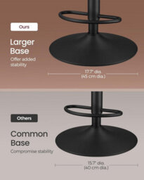 Songmics Bar Stools Set Of 2, Height Adjustable Swivel Kitchen Stools, Leather Bar Chairs With Back & Footrest, Caramel Brown - thumbnail 6